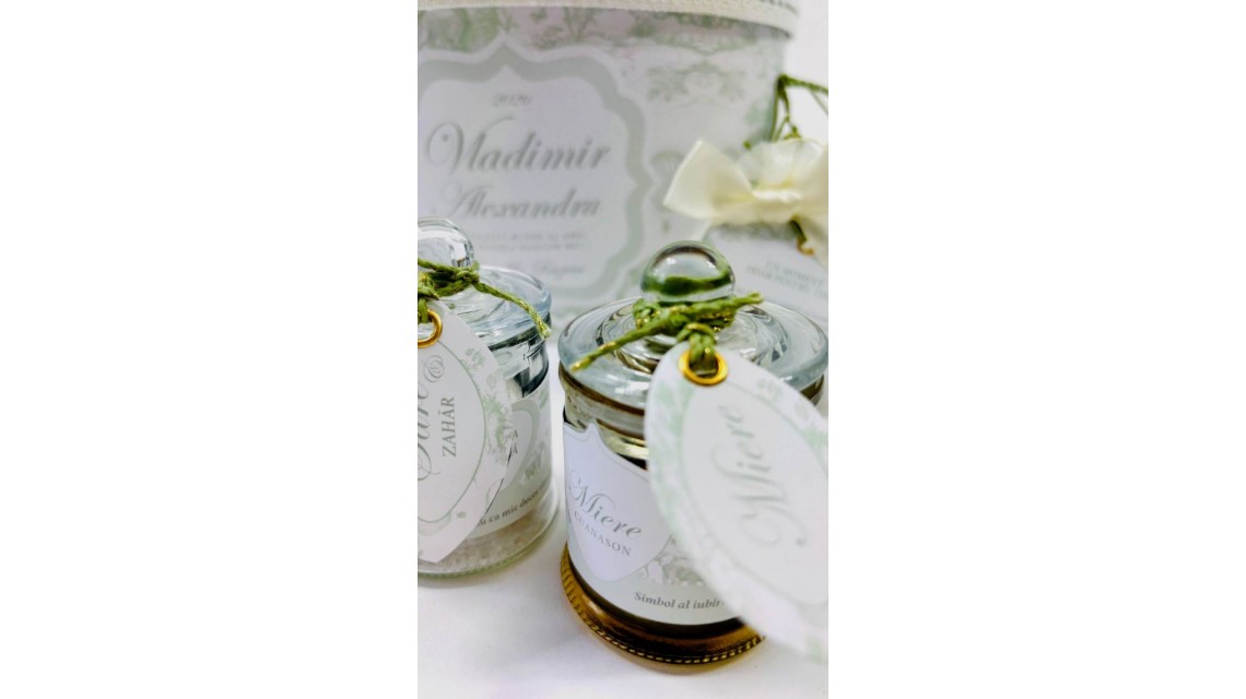 Set prima băiță Green Safari personalizat băiat ritual după botez cu nașii 12